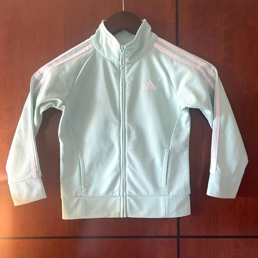 Adidas Girls Adicolor Classics Track Jacket Turquoise Pullover Size 5 - Picture 2 of 8